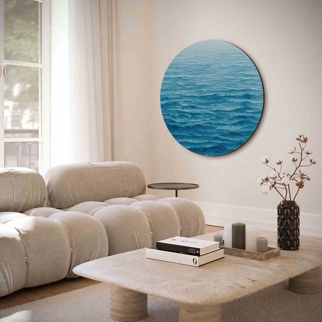 Golvend water – portret muurcirkel als ronde muurdecoratie