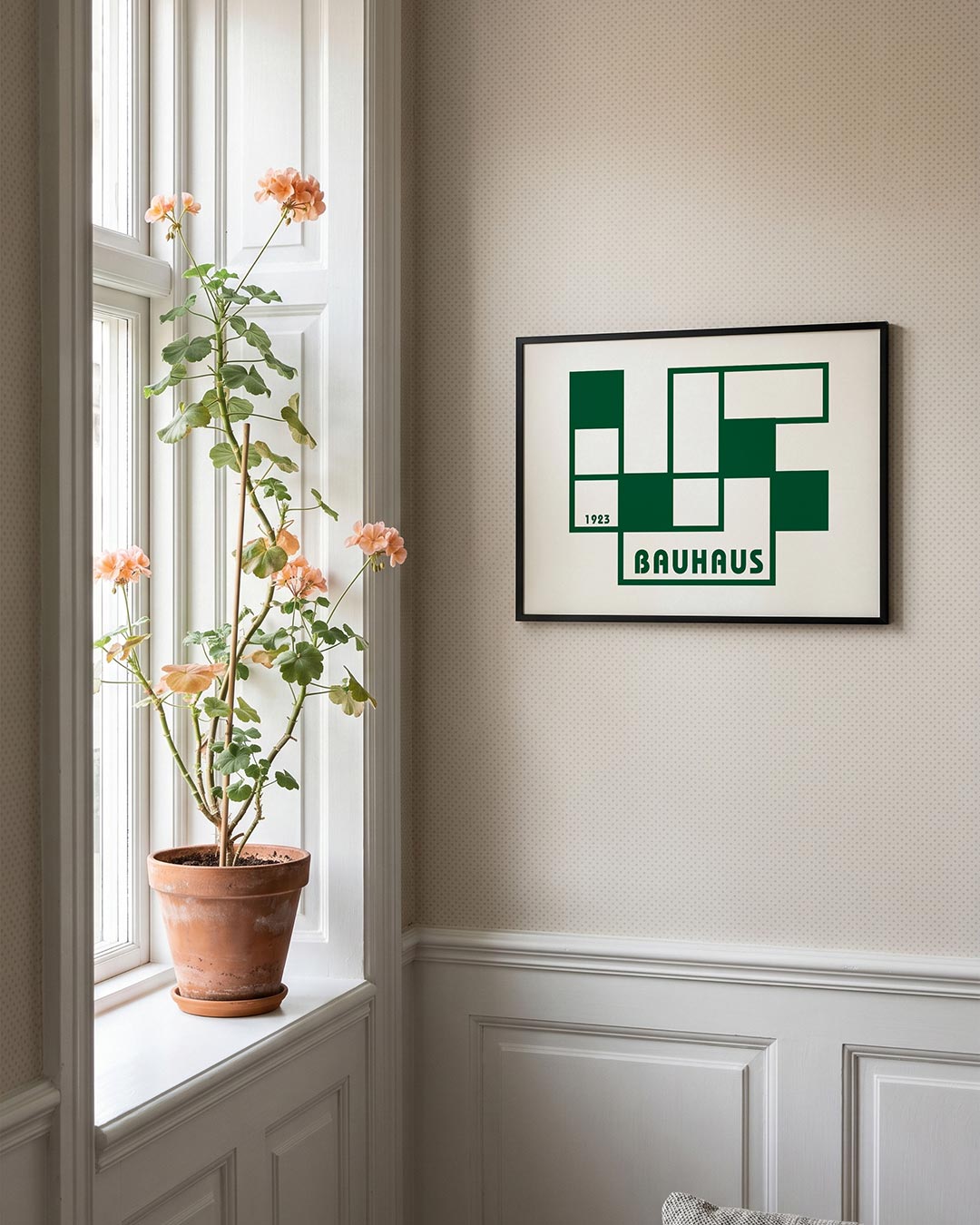 Geometrische vlakverdeling – liggende Bauhaus poster voor aan de muur