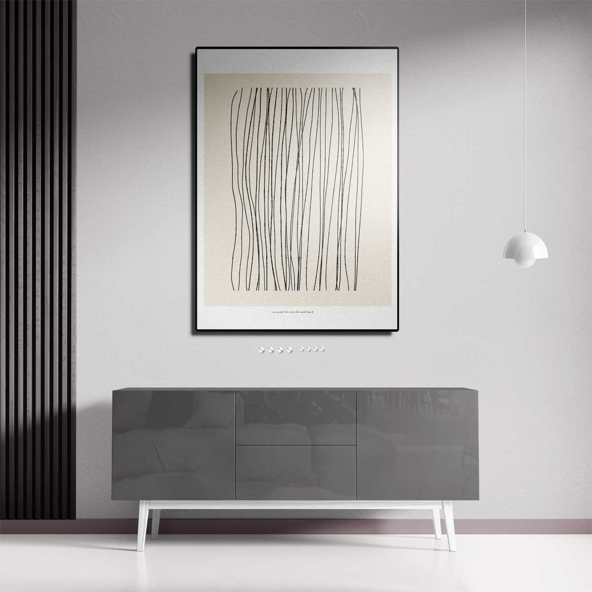 Minimalistische Lijnkunst – dibond kunstwerk als wanddecoratie