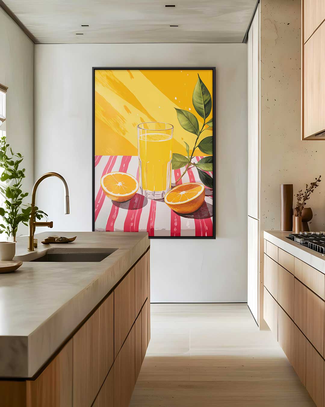Verfrissende Citrus Zomer – staand kunstwerk voor modern interieur