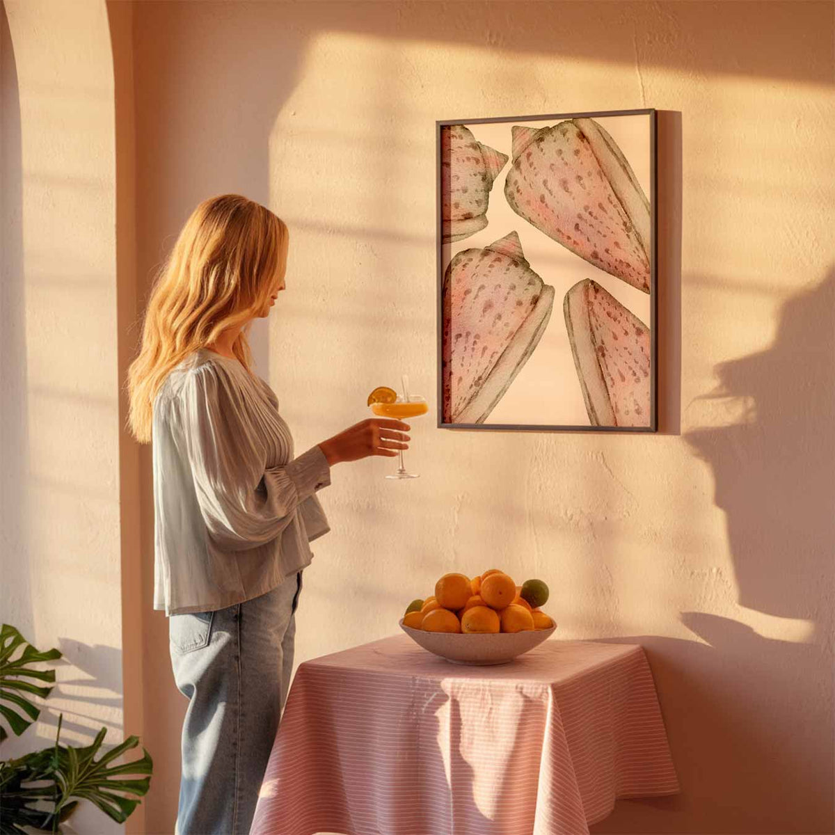 Beige Schelpen – zeedierenposter als moderne staande wanddecoratie