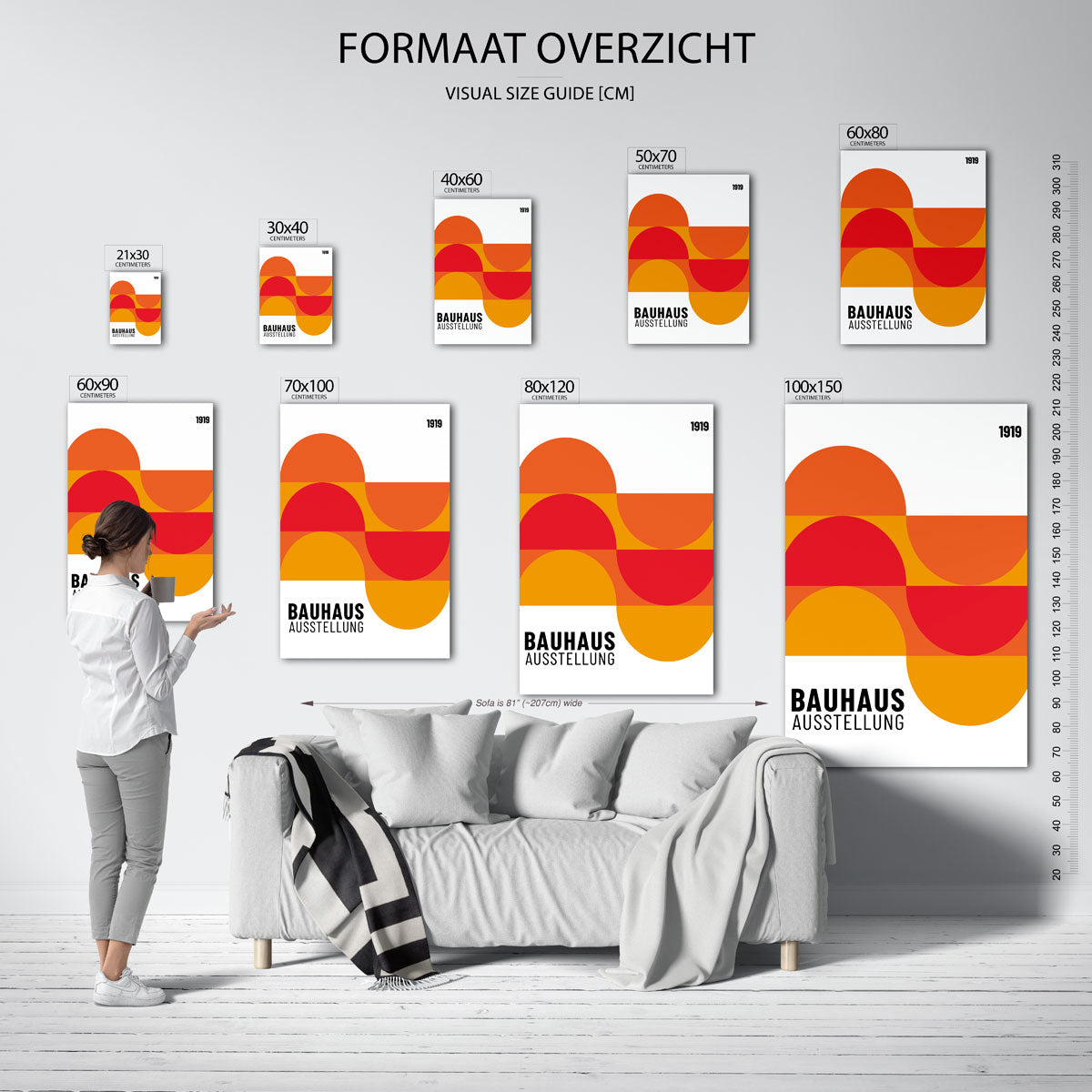 Vorm en kleur – geometrische poster in Bauhaus-stijl van WallArtistic