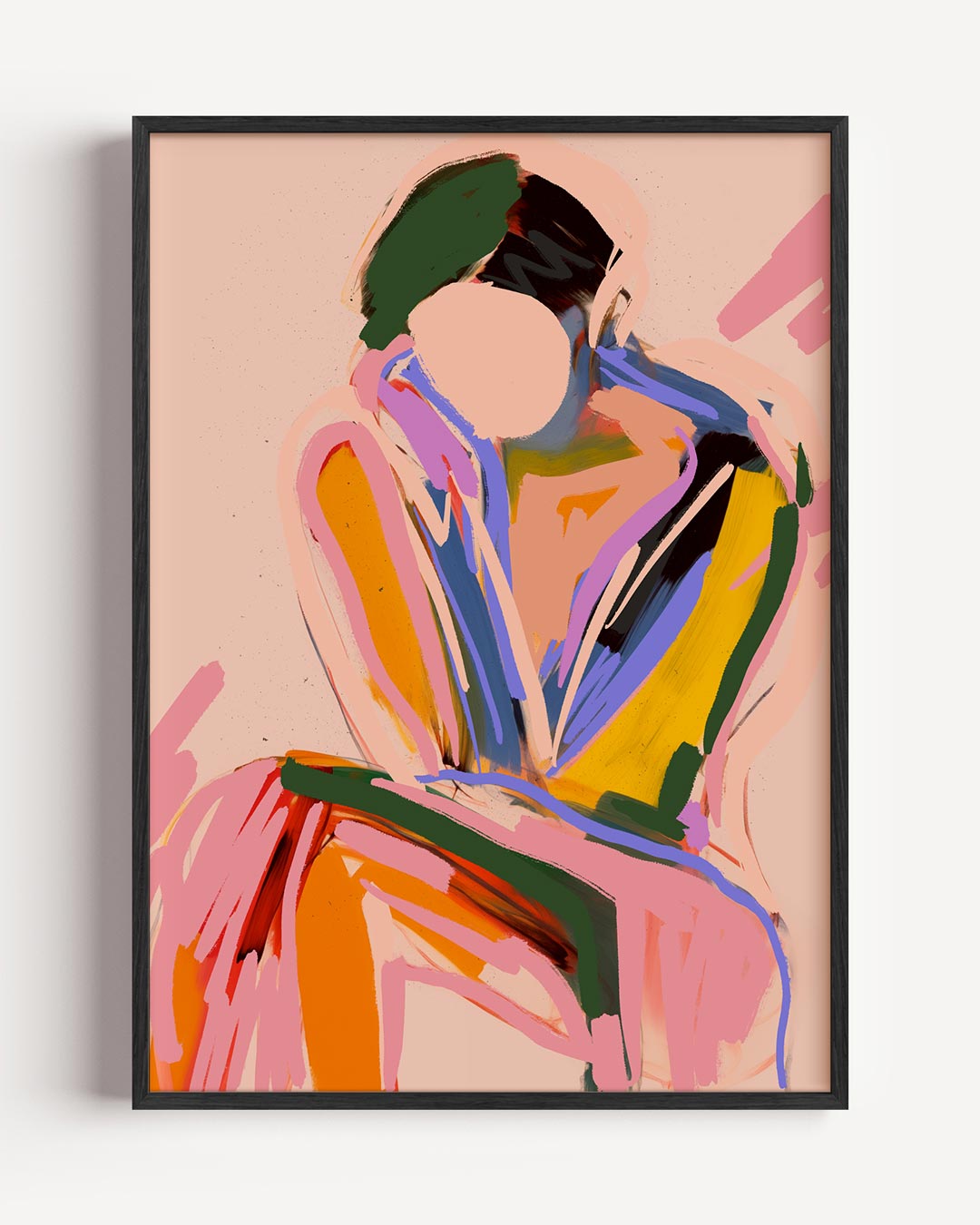 Kleurrijke Abstracte Vrouwelijke Silhouet – vrouwelijk portret poster als wanddecoratie