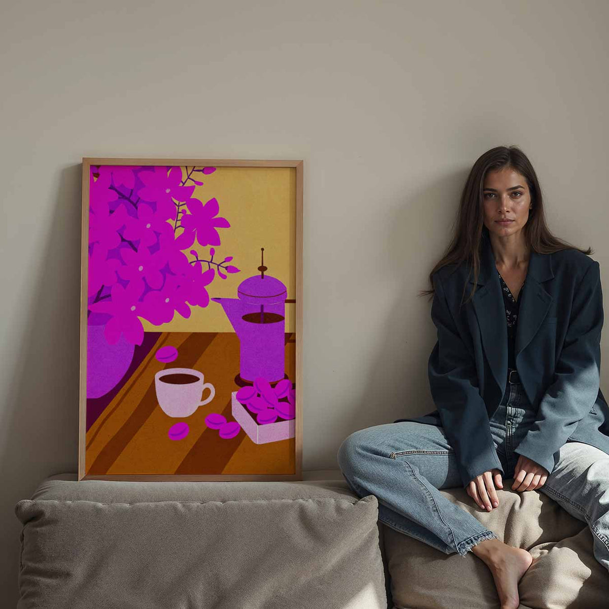 Kleurrijke Koffie Verrukking – staande keuken wanddecoratie van WallArtistic