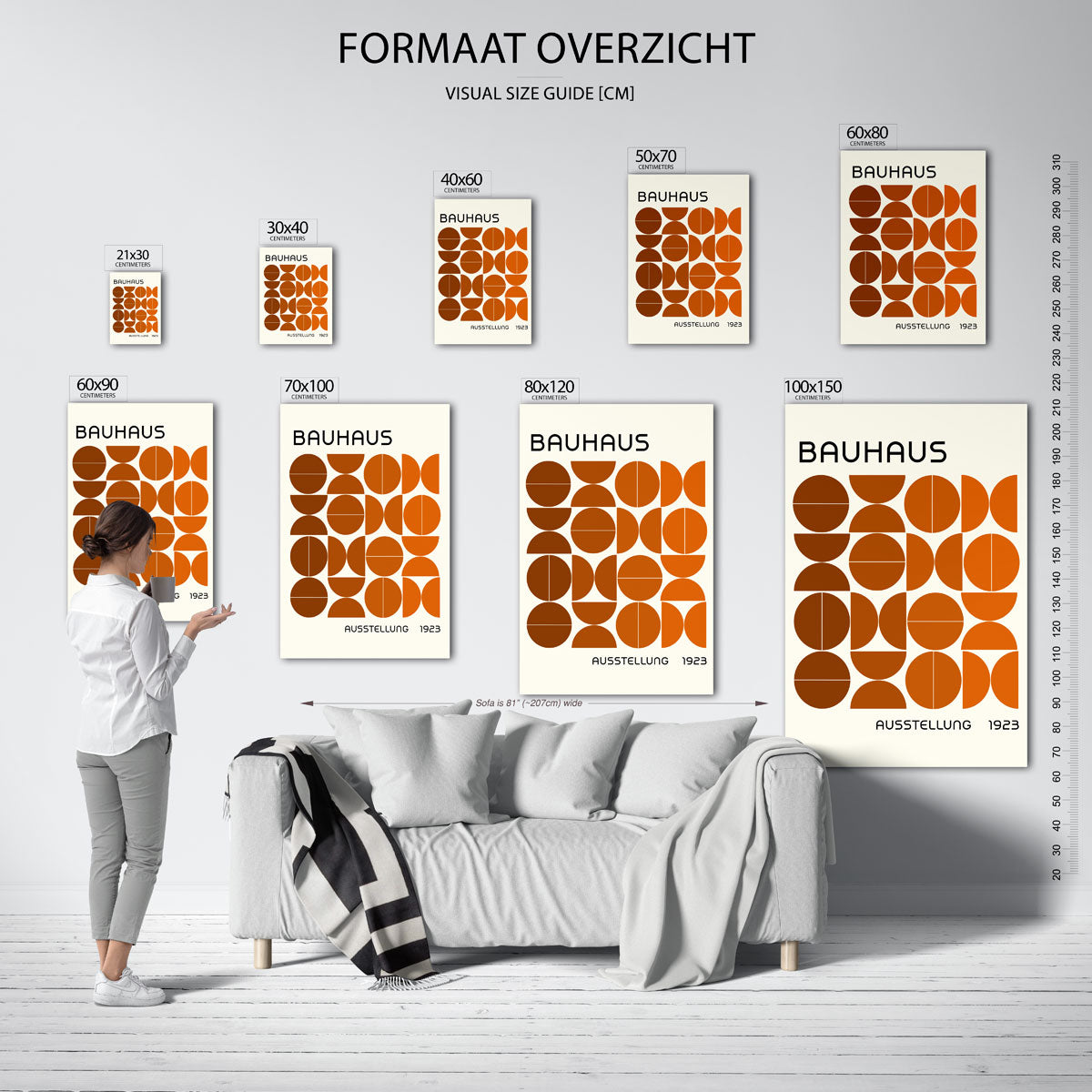 Vormritme en kleur – geometrische poster in Bauhaus-stijl van WallArtistic