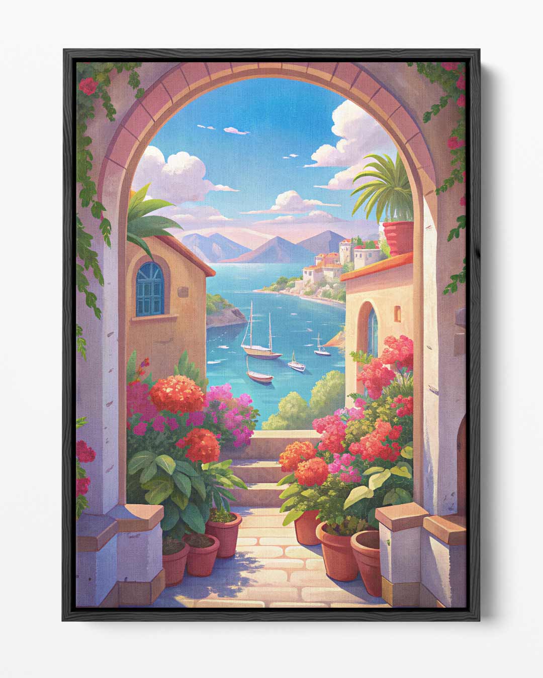 Mediterraans Paradijs – portret kunstwerk als wanddecoratie