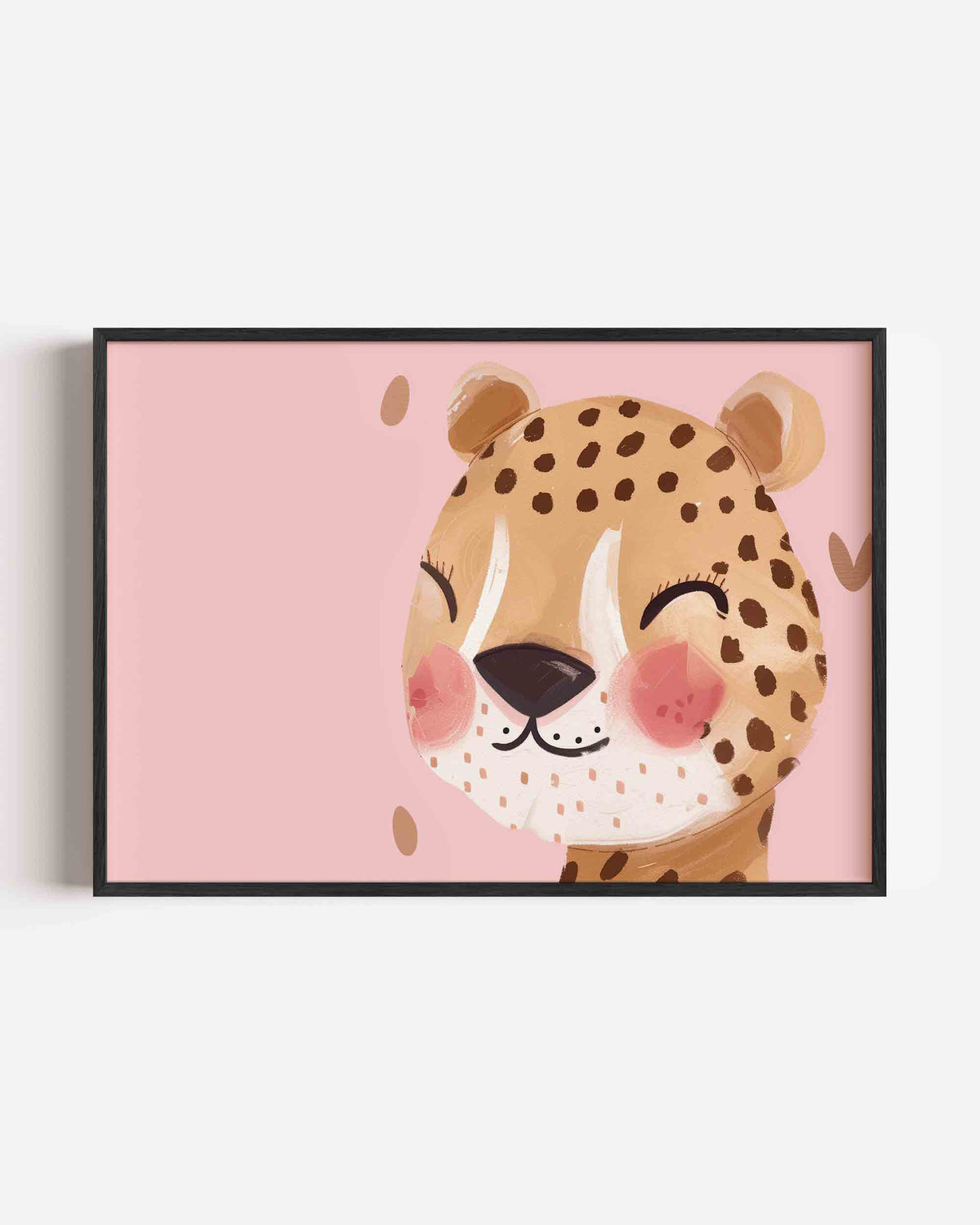 Lachende luipaard – landscape kinderposter als wanddecoratie