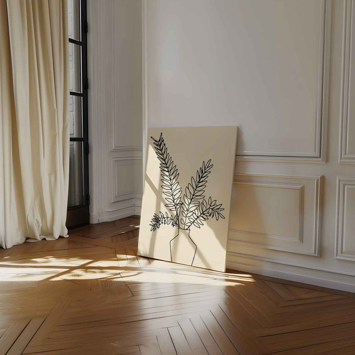 Simpele Botanische Sierlijkheid – staand kunstwerk voor modern interieur