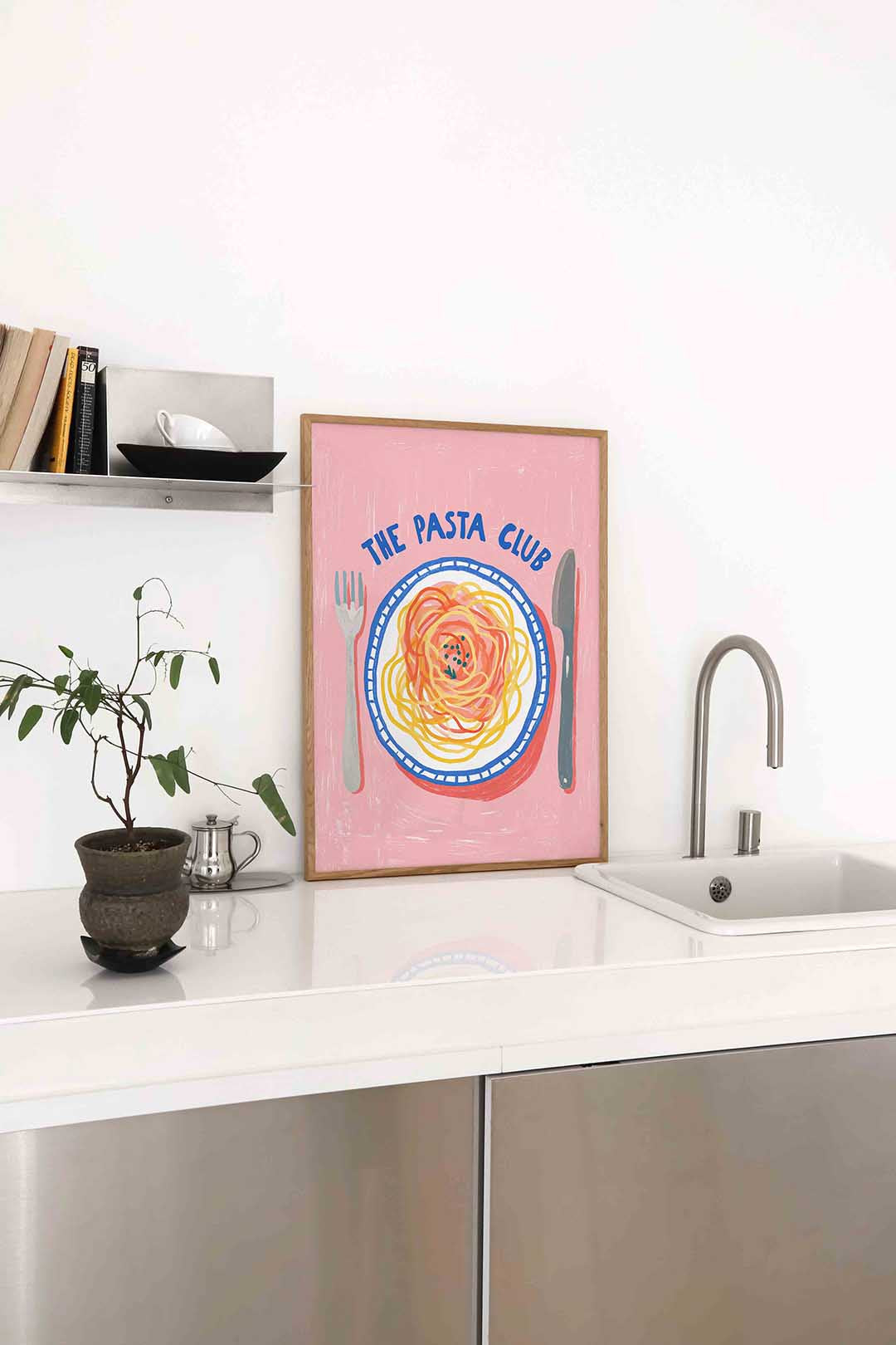 Pasta club – staande keuken wanddecoratie van WallArtistic
