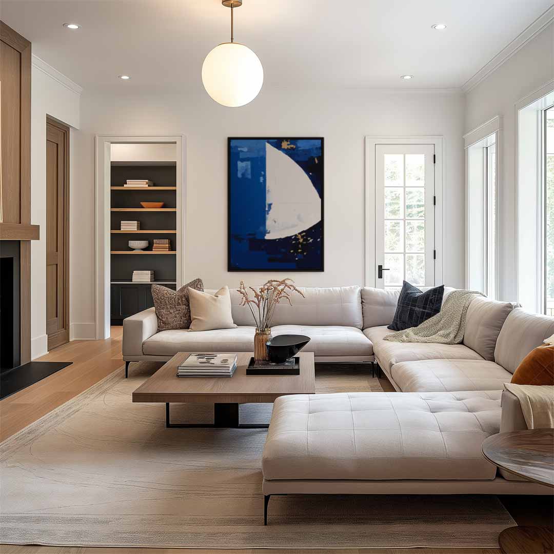 Zeilboot in Dromenland – staand kunstwerk voor modern interieur