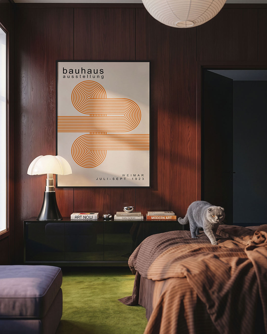 Lijnenspel en vlakkenspel – geometrische Bauhaus poster in staand formaat
