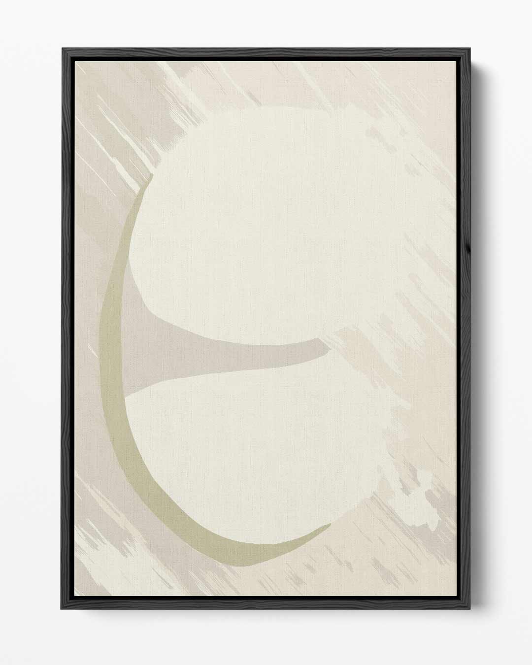 Abstracte Beige Cirkel – portret kunstwerk als wanddecoratie