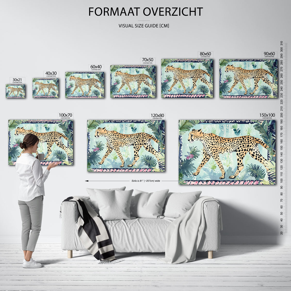 Luipaard in jungle – liggende muurposter met dierenthema