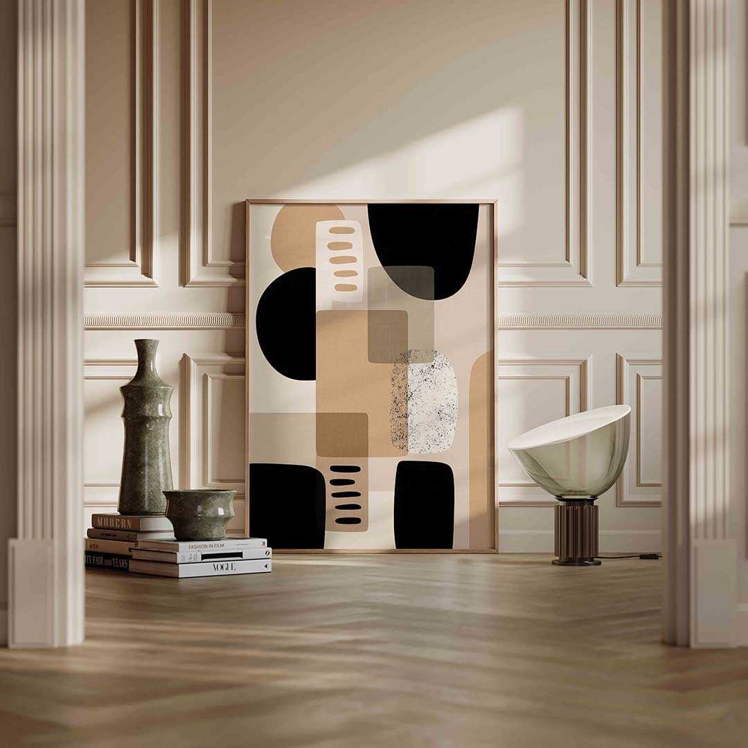 Abstracte vormen – staande abstracte wanddecoratie van WallArtistic