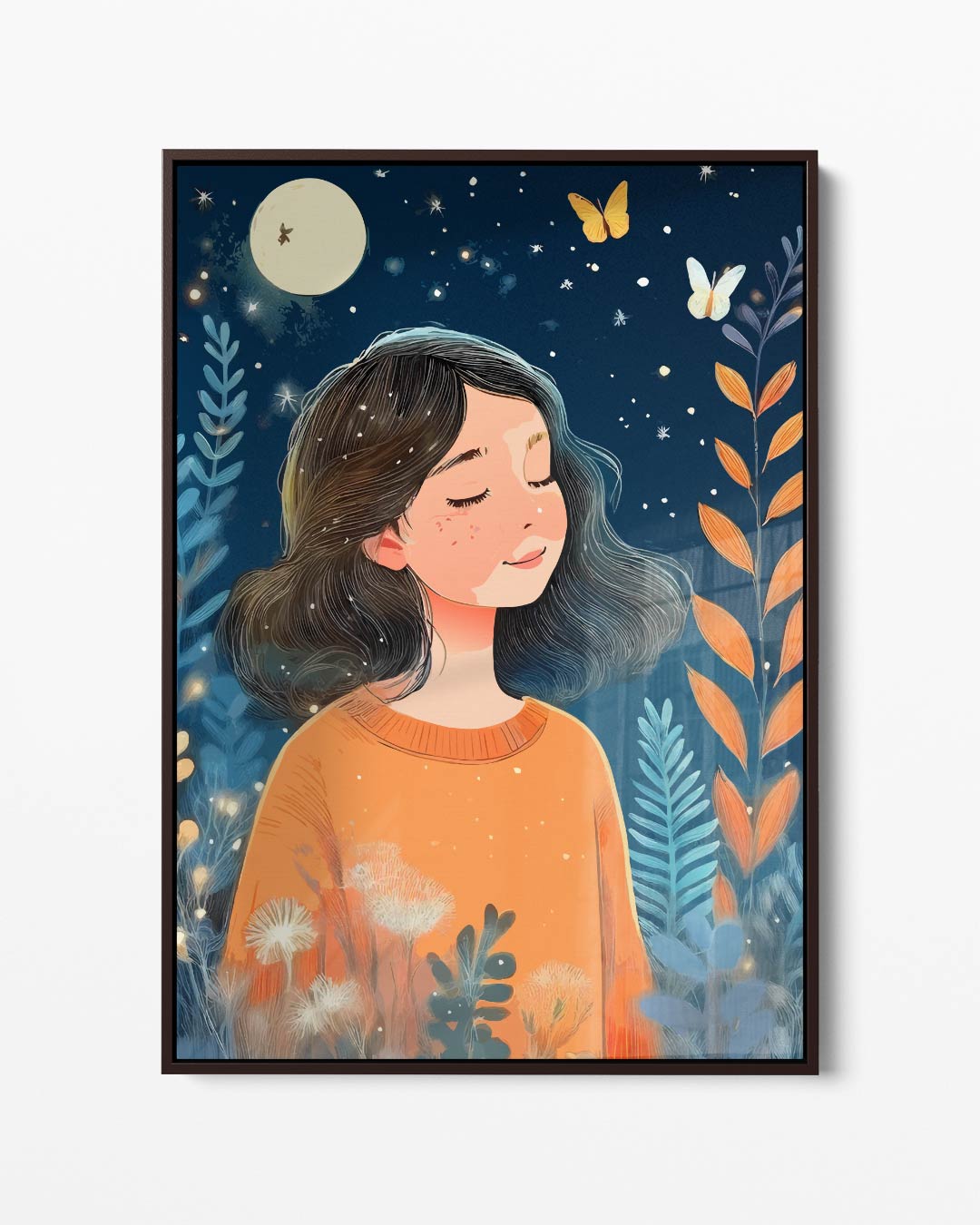Dromerige Nachtwandeling – portret kunstwerk als wanddecoratie
