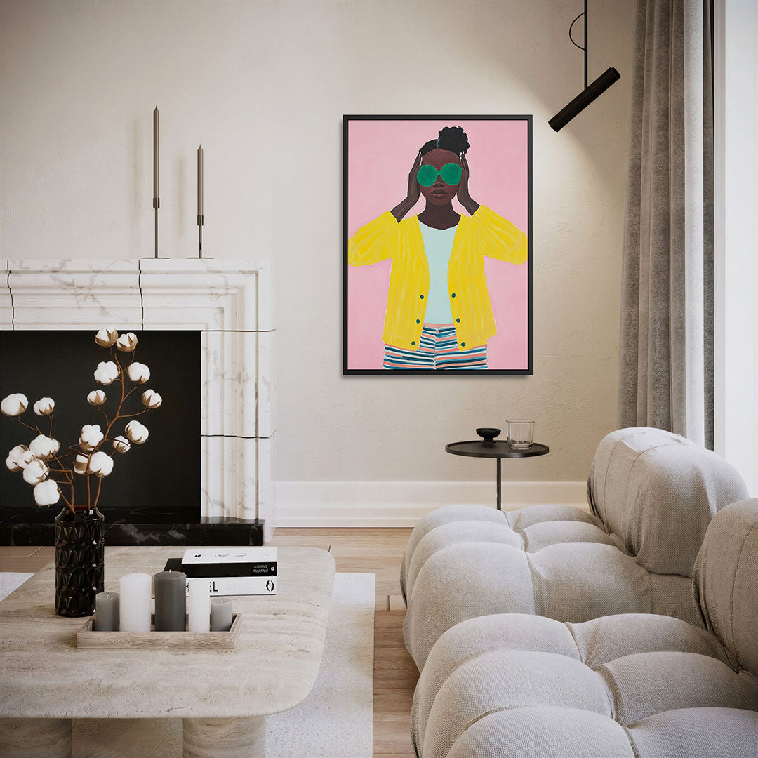 Kleurrijke portret illustratie – staand wanddecoratie kunstwerk