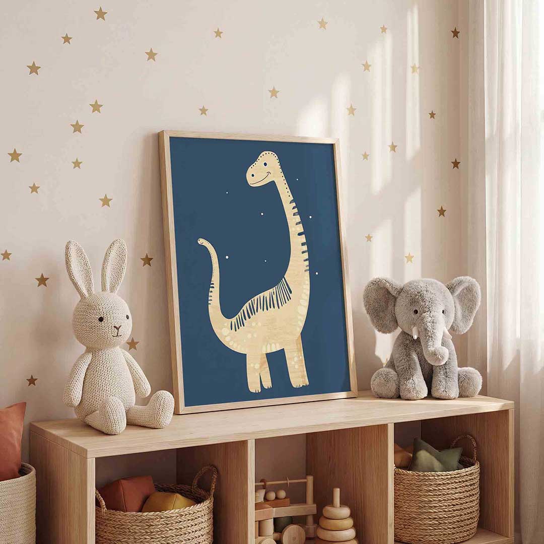 Dinosaurus illustratie – staande kinderkamer wanddecoratie van WallArtistic