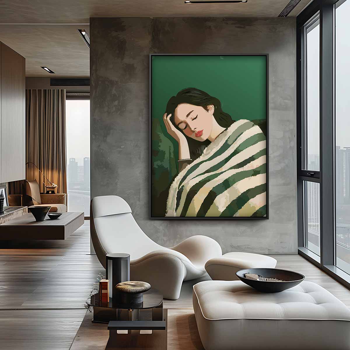 Slaapende Schoonheid – staande wandkunst voor woonkamer of interieur
