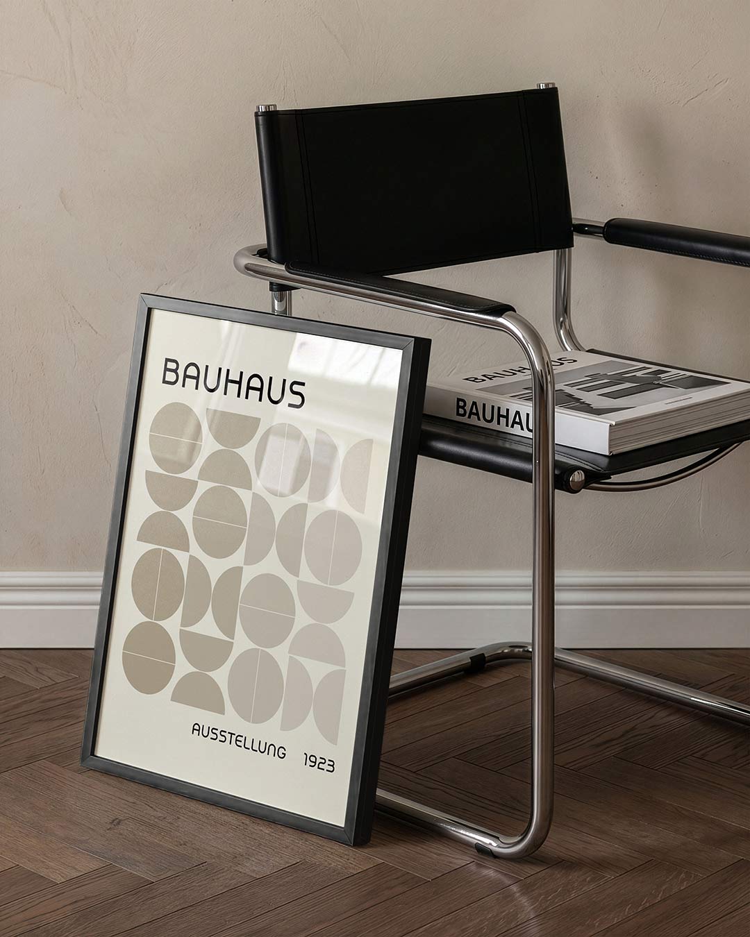 Vormritme en balans – staande Bauhaus poster voor aan de muur