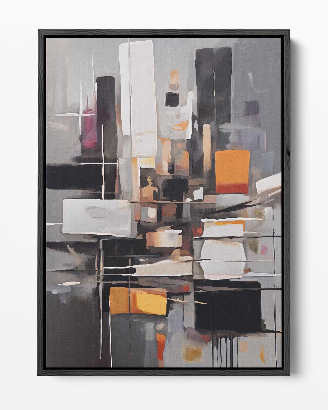 Abstract Stadsleven Schilderij – portret kunstwerk als wanddecoratie
