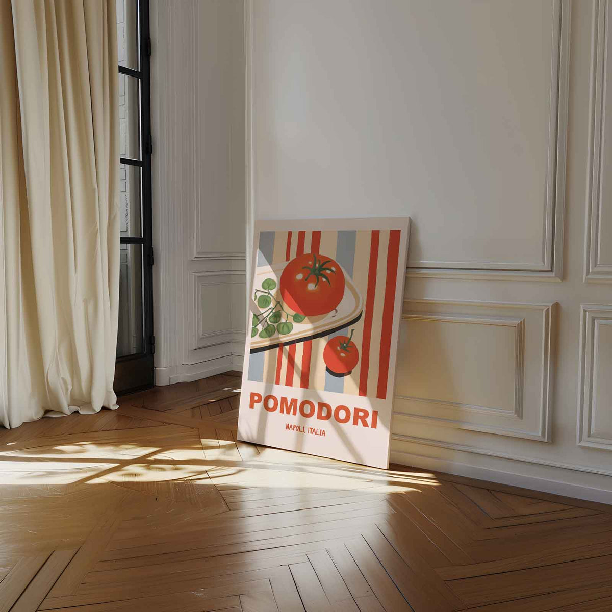 Pomodori Illustratie Poster – dibond wanddecoratie in staand formaat