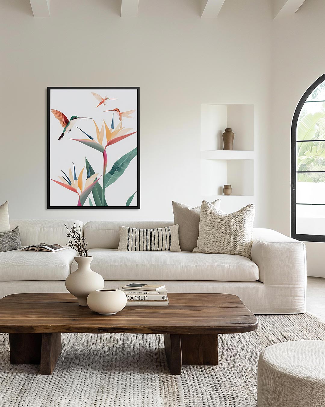 Vogels en bloemen – staand wanddecoratie kunstwerk