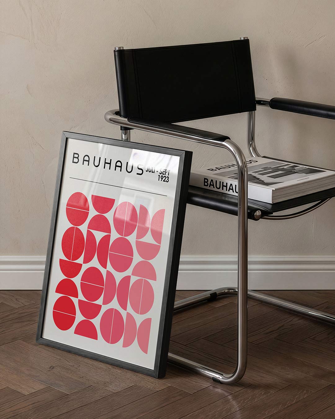 Vormritme en kleur – staande Bauhaus poster voor aan de muur