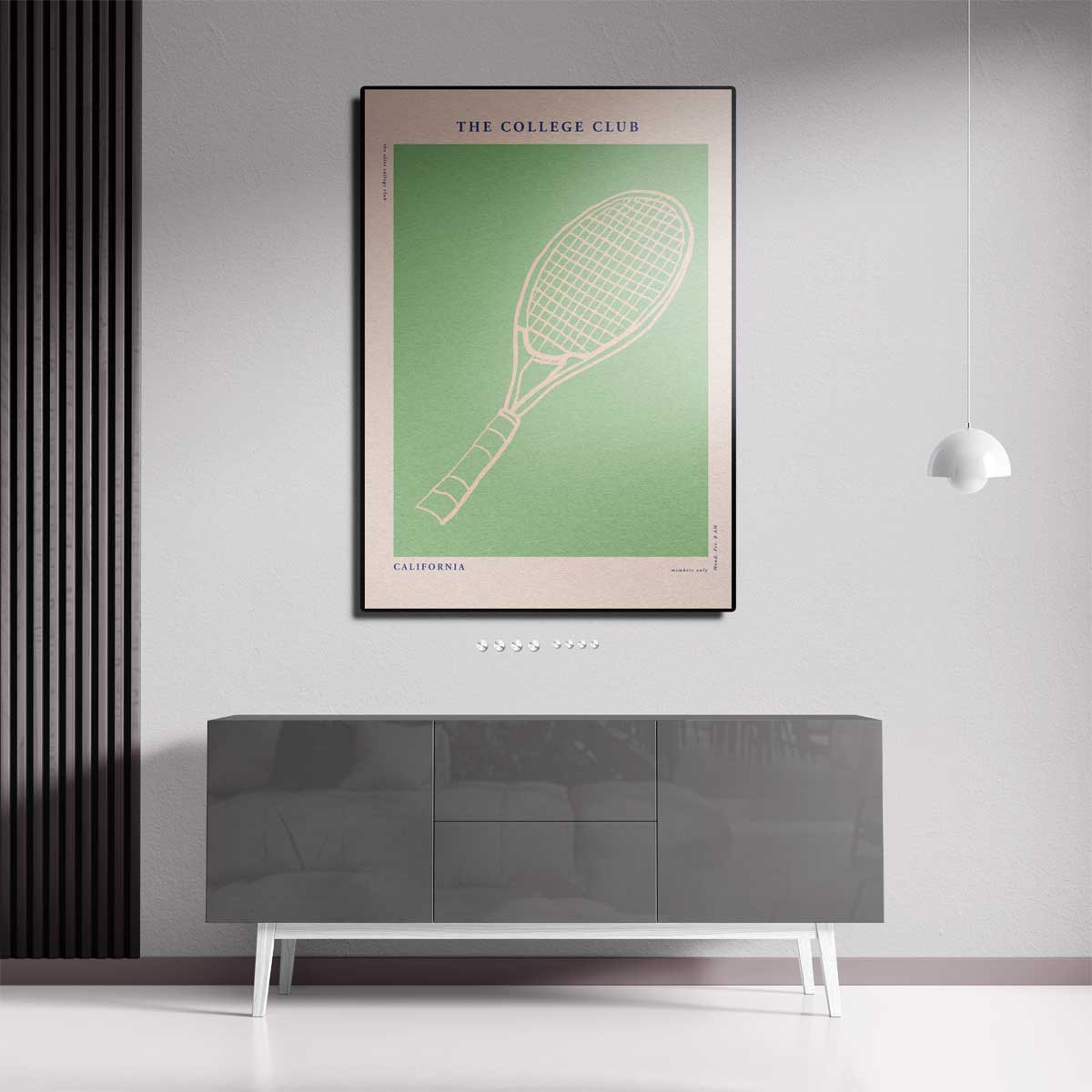 Tennis Club Poster – canvas kunstwerk als wanddecoratie
