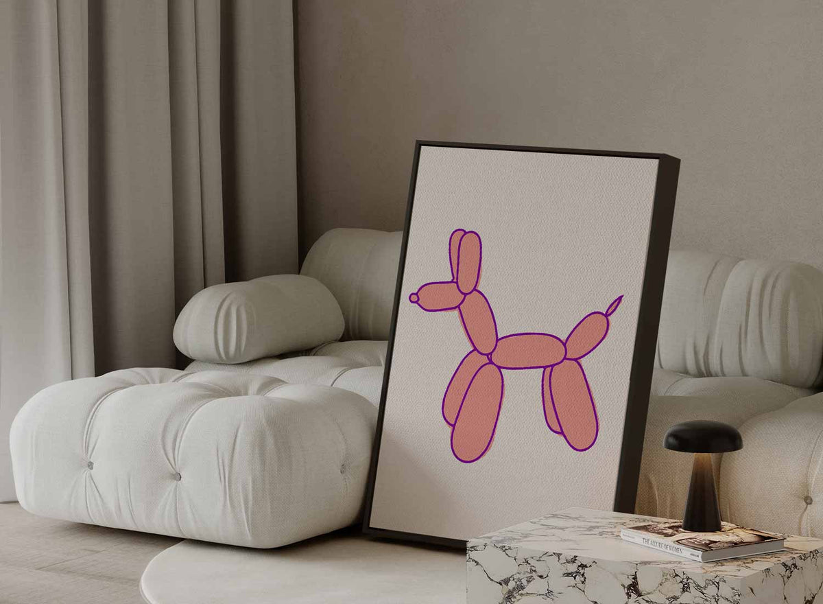 Speelse Ballonhond Illustratie – portret kunstwerk als wanddecoratie, afbeelding 13