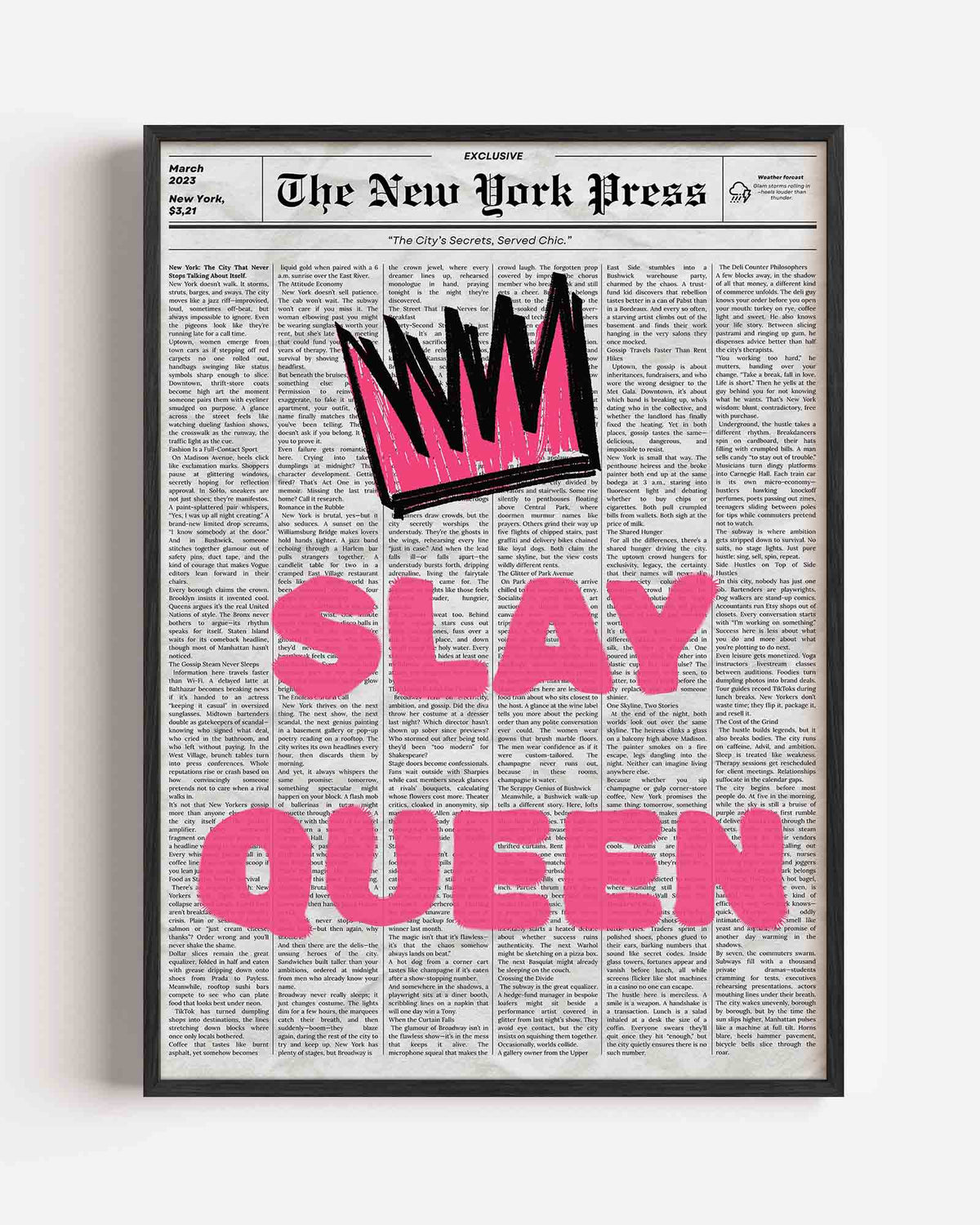 Slay queen – Pop Art portret poster als wanddecoratie