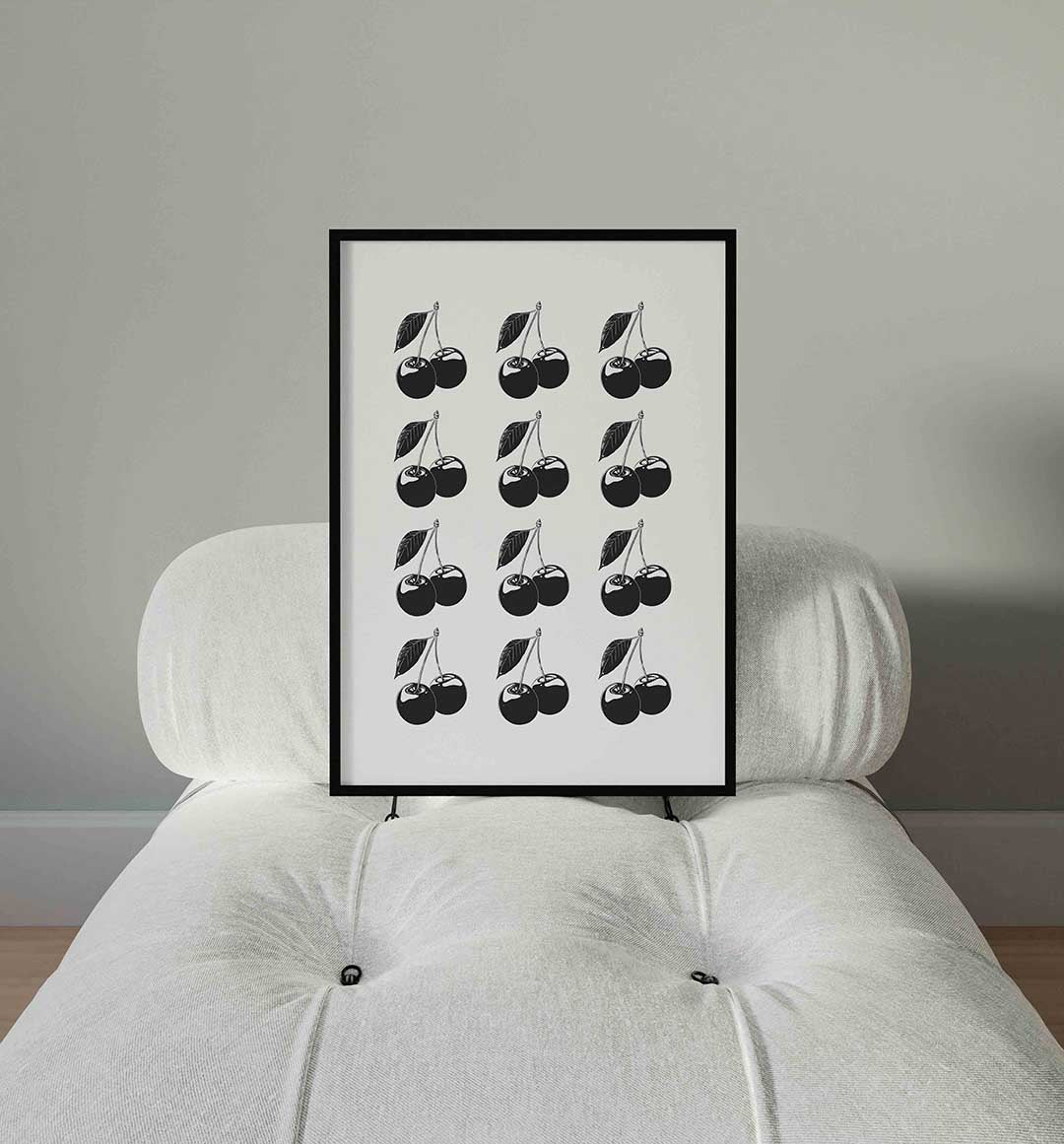 Kersen herhaling – staande Pop Art wanddecoratie van WallArtistic
