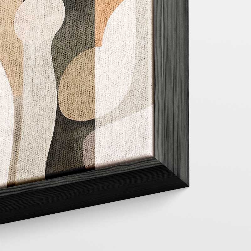 Abstracte Elegantie in Aardetinten – portret wandkunst van WallArtistic