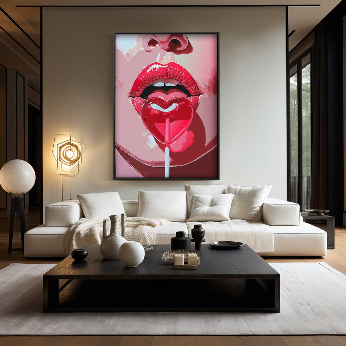 Lollipop Lips – modern portret kunstwerk van WallArtistic