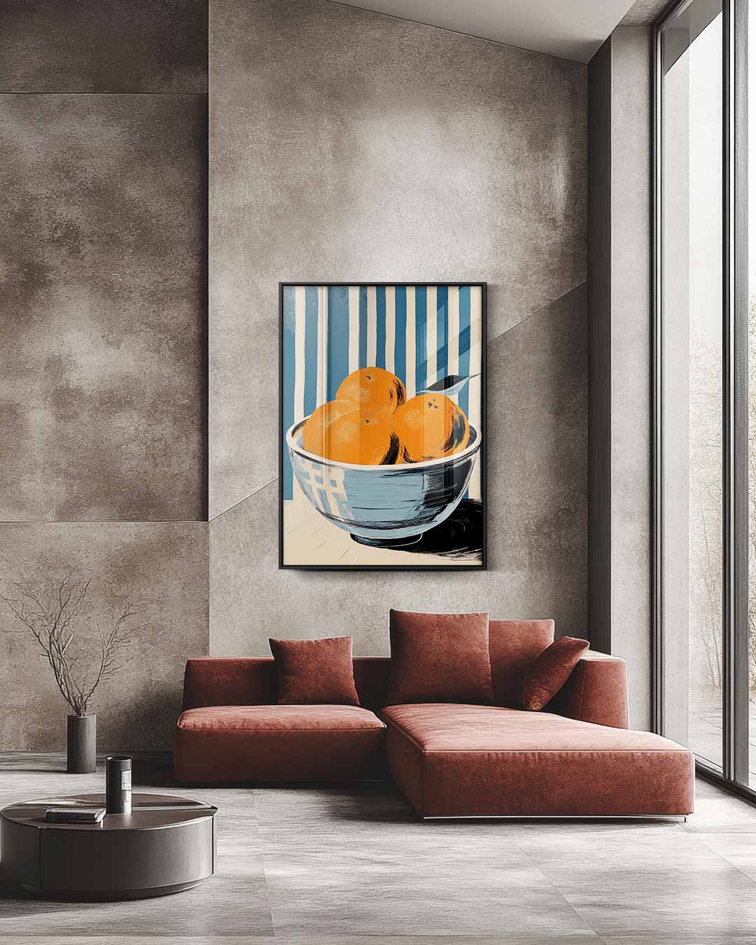 Vrolijk Stilleven met Sinaasappels – staande wandkunst voor woonkamer of interieur