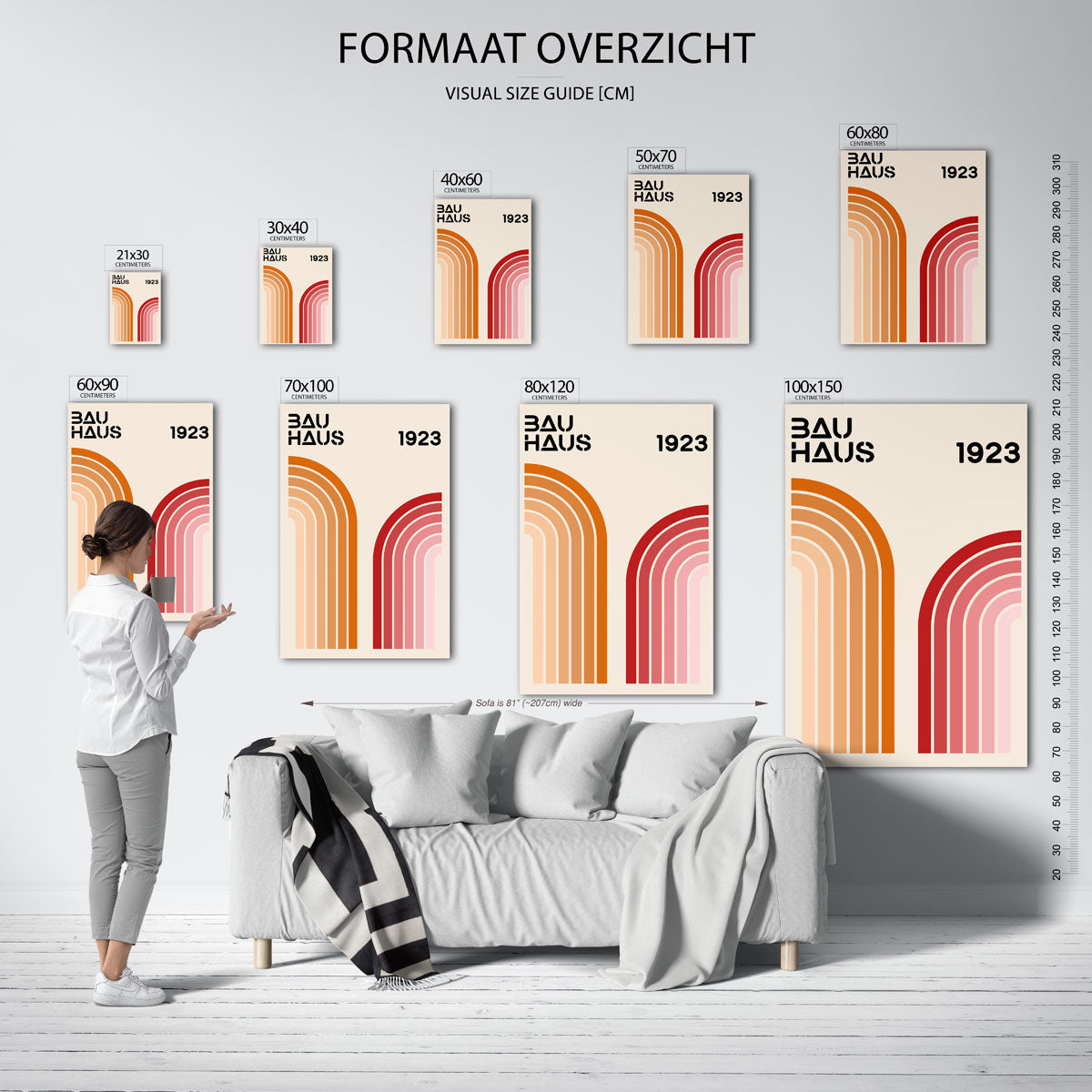 Kleurvlakken en lijnen – geometrische poster in Bauhaus-stijl van WallArtistic