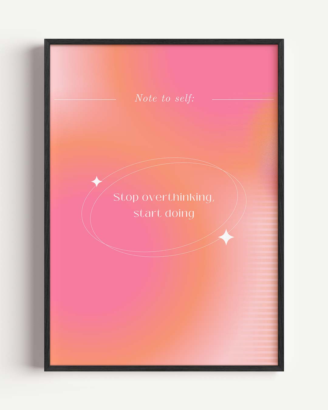 Inspirerende Motivatie poster "Stop Overthinking" – mindful portret poster als wanddecoratie