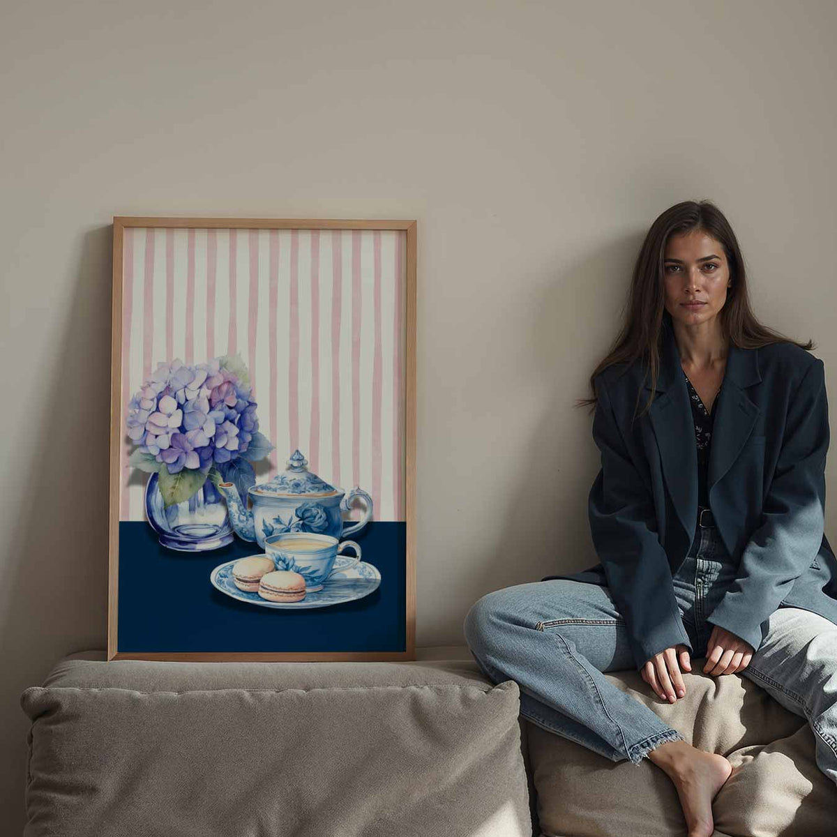 Romantische Theetijd – staande keuken wanddecoratie van WallArtistic