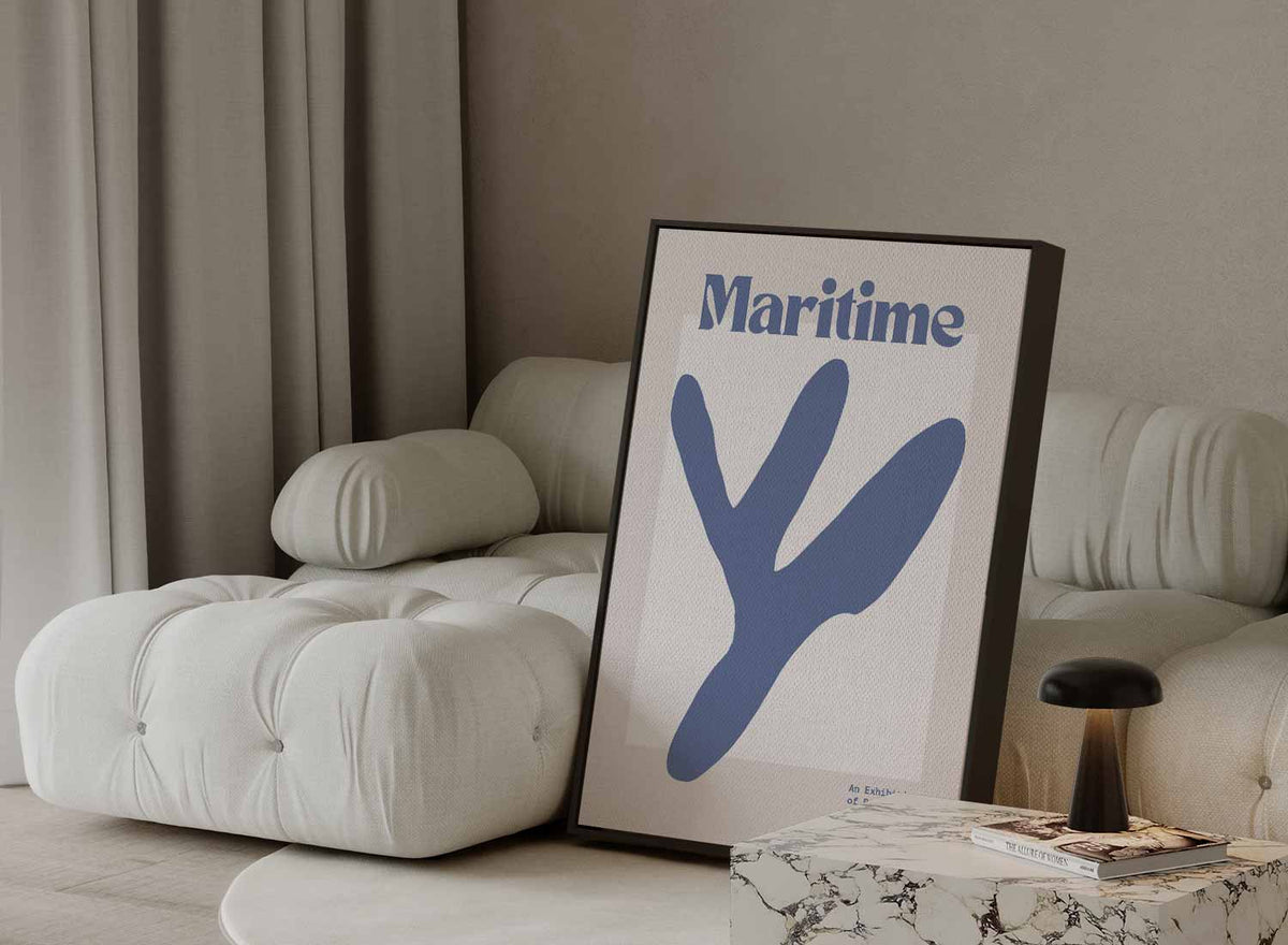 Maritieme Botanische Expressie – canvas kunstwerk als wanddecoratie