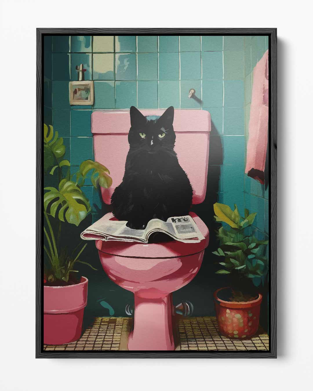 Kat op de Troon – portret kunstwerk als wanddecoratie