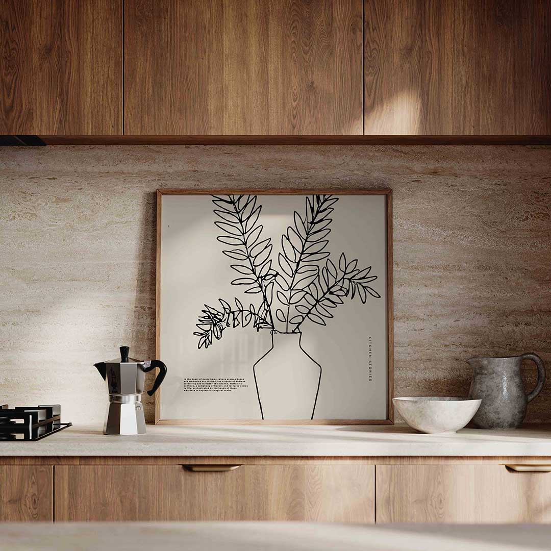 Plant in vaas – culinaire wandkunst als vierkante poster