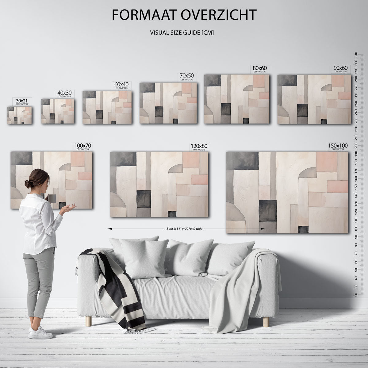 Abstracte vormen – liggende muurposter met abstracte vormen