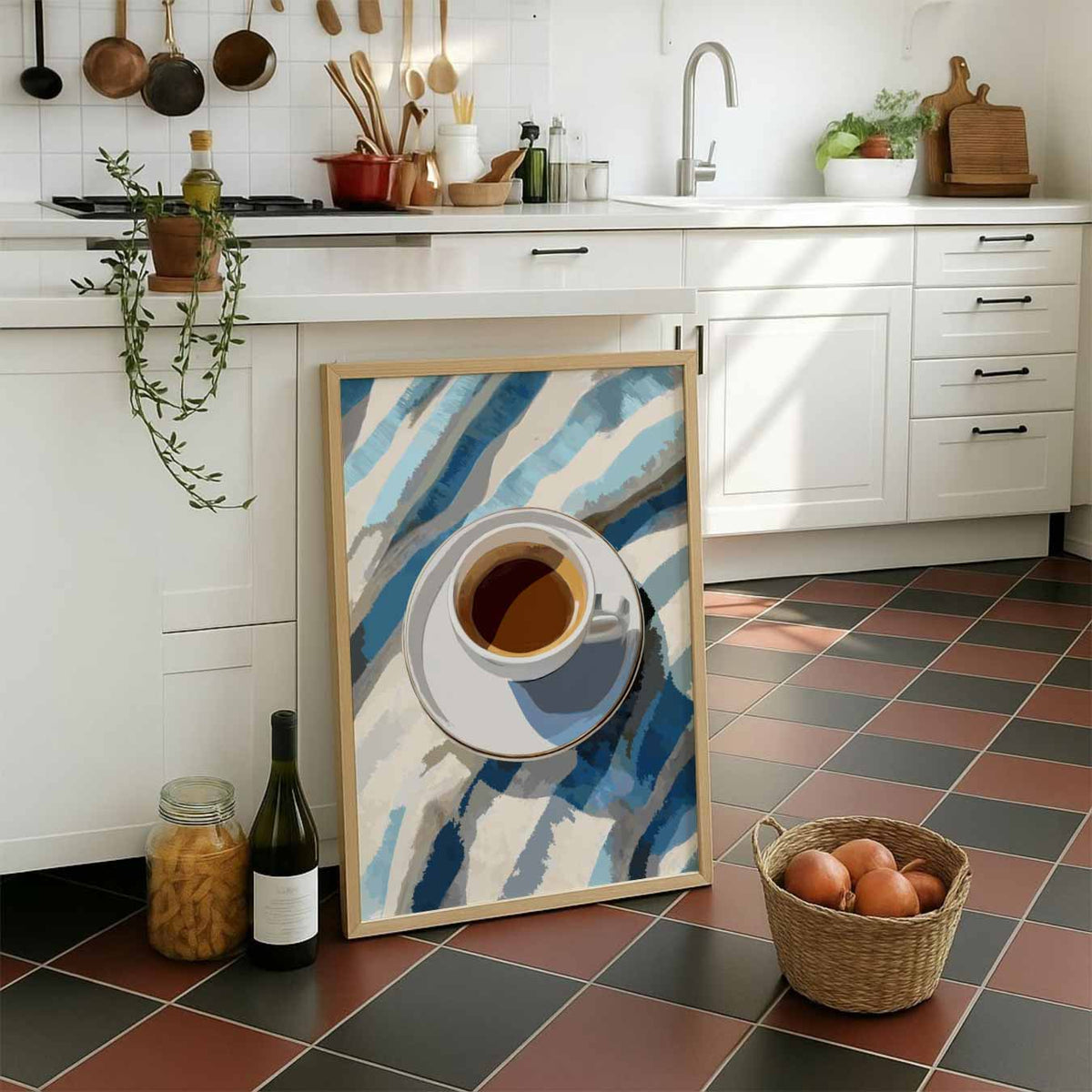 Koffie Ontbijt – staande muurposter voor keuken of eethoek