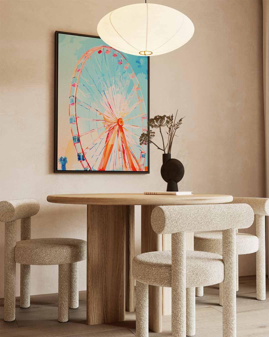 Kleurrijke Reuzenrad Droom – dibond wanddecoratie in staand formaat