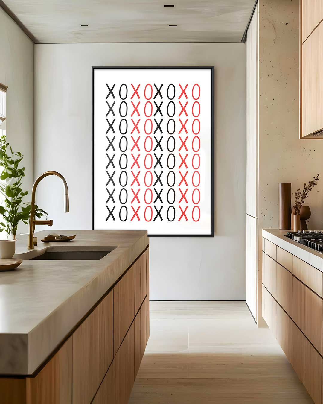 XOXO Moderne Kunstprint – dibond wanddecoratie in staand formaat