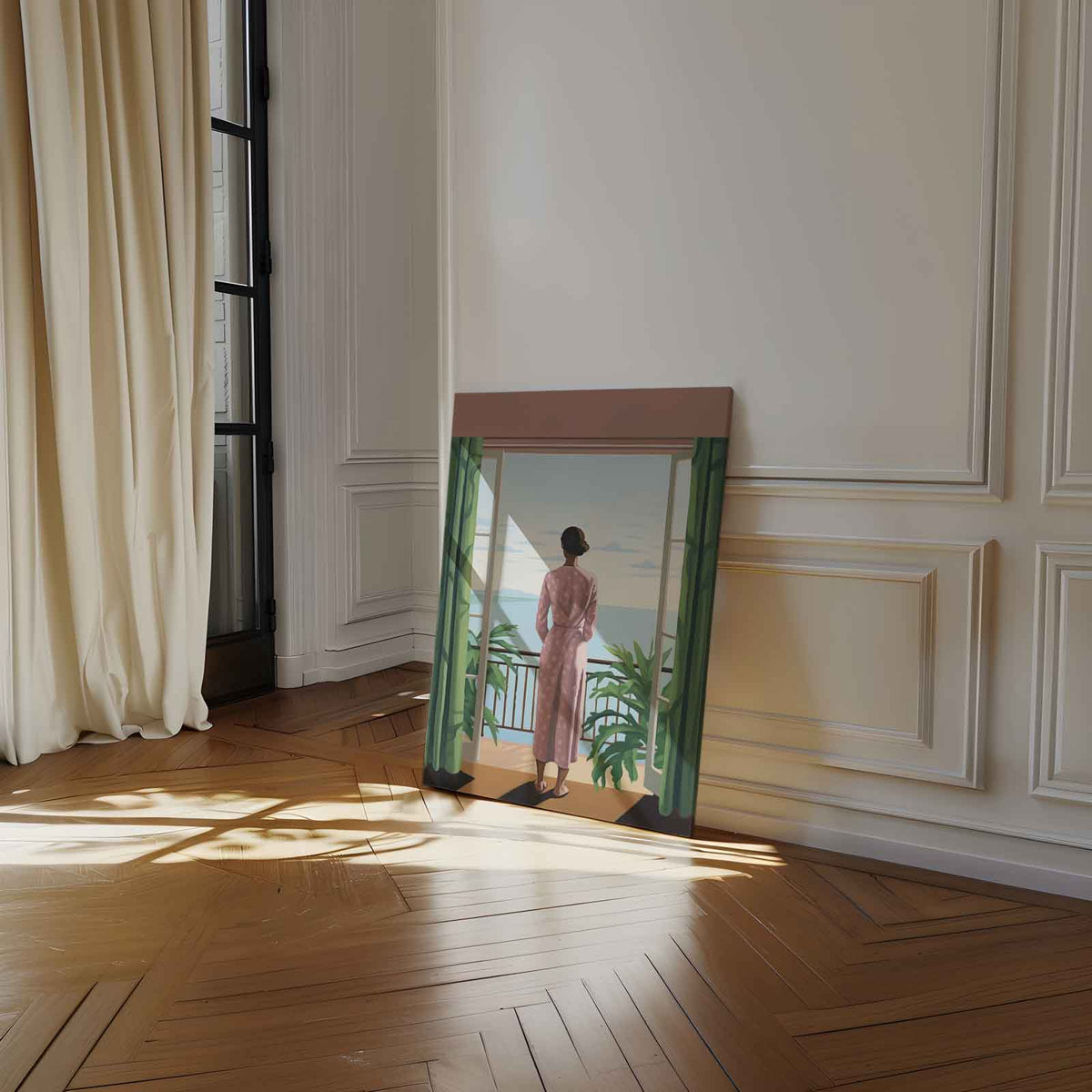 Uitzicht over de Oceaan – staand kunstwerk voor modern interieur