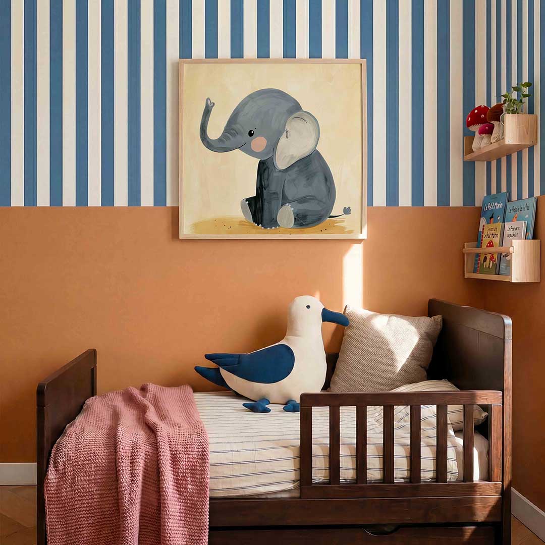 Schattige olifant – kids poster in vierkant formaat