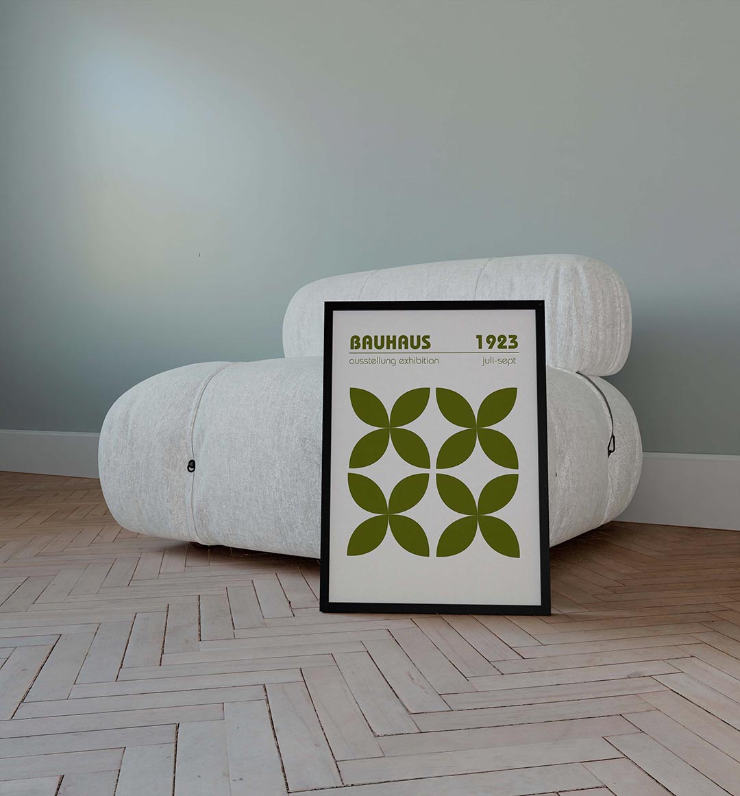 Vormen en vlinders – geometrische poster in Bauhaus-stijl van WallArtistic