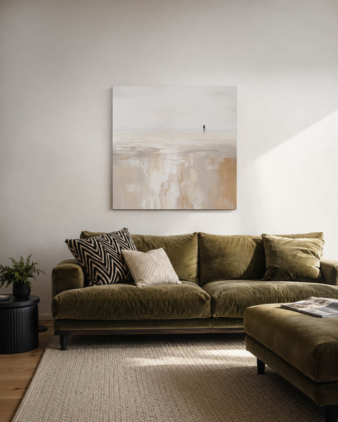 Abstract kunstwerk – derde productweergave – een abstract kunstwerk met donkere tinten en een rustige visuele opbouw.