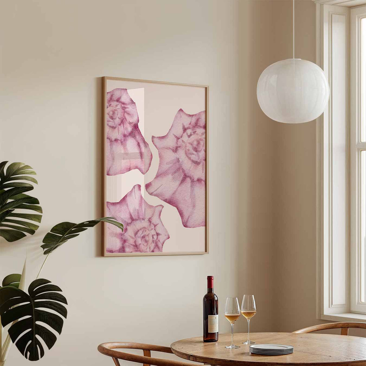 Roodpaarse Schelpen – zeedieren poster in staand formaat