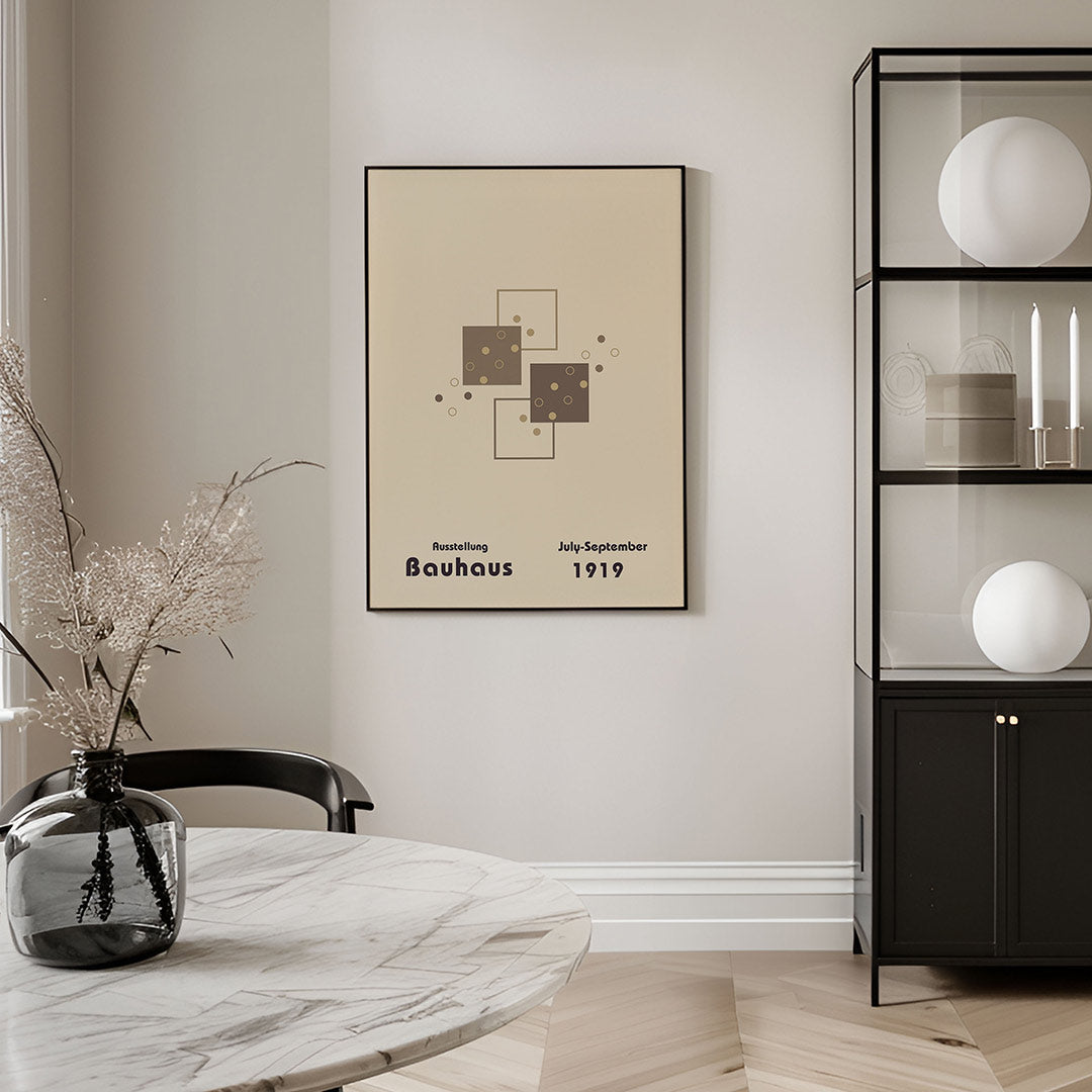 Vormen en vlakkenspel – geometrische Bauhaus poster in staand formaat